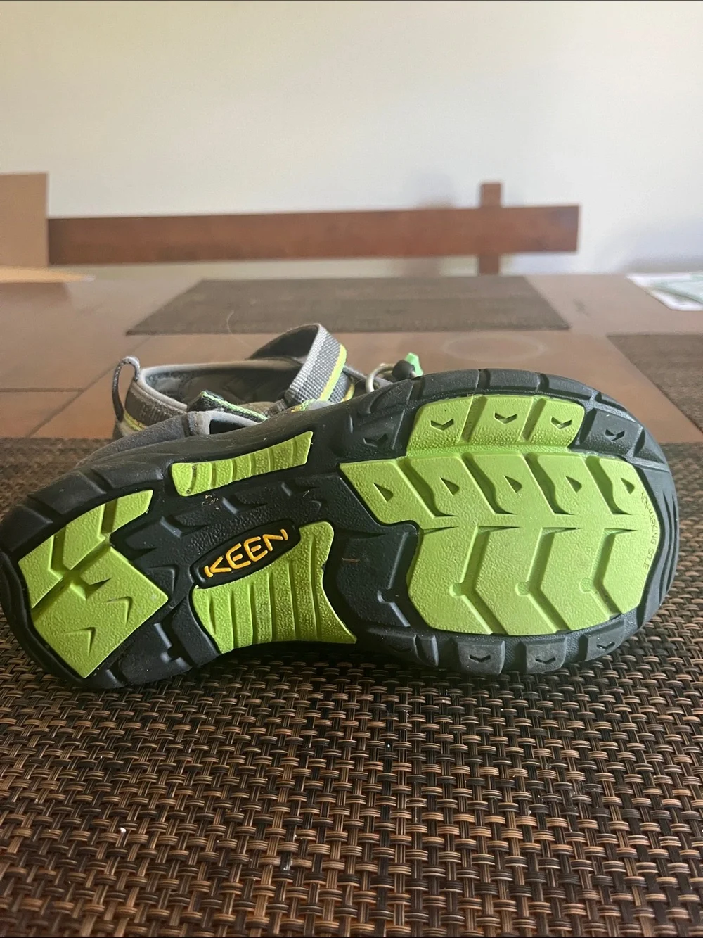 Keen Kids Gray and Lime Green Closed-Toe Water Shoes